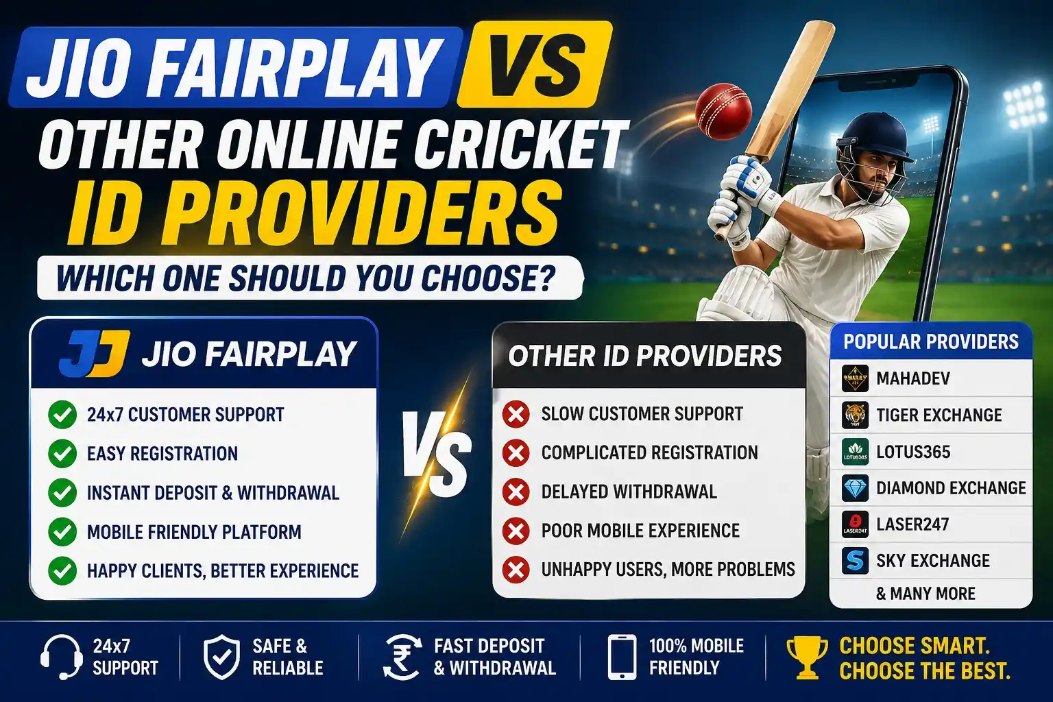Jio Fairplay vs Other Online Cricket ID Providers